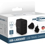 4x Travel Charger USB Oplader 3 x USB-A Ansmann, tc315