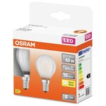 Ca. 14x LED Lampen klassieke minibolvorm 40W 2700K Osram, e14, warmwit