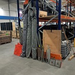 3x Marktparasol  & inklapbare tafels