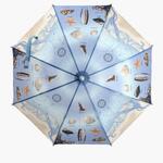 Ca. 23x Kinder paraplu’s met strand design Esschert Design, lichtblauw