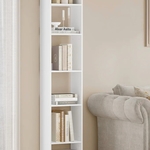 Hoge houten boekenkast Hzuaneri, wit