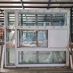 2x Kunststof kozijn met glas antraciet