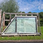 2x Kunststof kozijn met glas