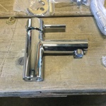 4x Wastafelkranen compleet, chroom