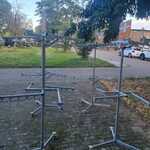 4x Tassenrekken op wielen., grijs