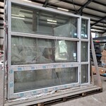 3x Kunststof kozijn met glas antraciet