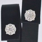 WItgouden oorbellen met diamant