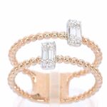 Rosegouden ring met diamanten gezet