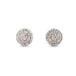Witgouden entourage oorbellen met diamant
