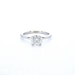Gouden solitair ring met een briljant geslepen diamant (gecertificeerd