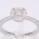 Witgouden ring met prinses en marquise geslepen natuurlijke diamanten