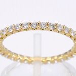 Gouden alliance ring met briljant geslepen diamant