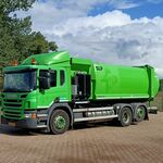 Vuilniswagen, Scania, P280 6×2 opbouw Haller zijlader Zoeller, 2016