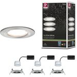 3x LED-inbouwlamp basisset 3 per set Paulmann, nova coin, staal gebors