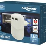 3x USB lader + nachtlampje met schemersensor Ansmann, nl15ac + 2usb