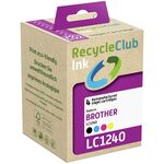 9x Cartridge compatibel met Brother LC-1240 RECYCLECLUB, zwart + kleur