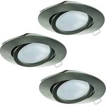 Inbouwspot LED Ø80mm set van 3 EGLO, tedo, nikkel-mat