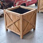 2x Bloembak, Massief eiken | 80x80x80 cm
