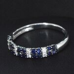 Witgouden ring met diamanten en saffieren