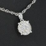 Witgouden hanger met briljant geslepen diamant, excl. ketting
