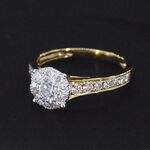 Gouden entourage ring met briljant geslepen diamanten van 1.00 carat