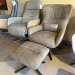 Fauteuil met voetenbank, relaxfauteuil AJ Living, stone