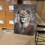 Schilderij gehard glas Leeuw roos Homebound