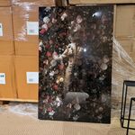 Schilderij gehard glas Astronaut bloemen Homebound