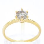 Gouden solitair ring met diamant