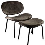 Fauteuil met voetenbank Homebound, Pip, zwart