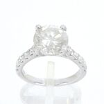 Gouden diamanten solitair ring met een grote diamant van 4.00 carat en