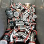 Ca. 60x Diverse perskoppelingen, Gebreid, mapress, chroom