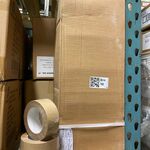 Ca. 135x Rol papier plakband, bruin