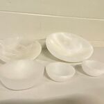 5x Seleniet schalen rond