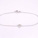 Witgouden armband met diamanten hartje 0.10 carat
