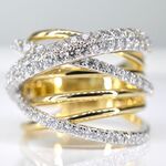 Gouden design ring met diamanten