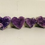 4x Amethist hart met gepolijste rand