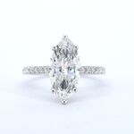 Witgouden solitaire ring met een marquise diamant van 2.00 carat met h