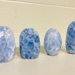 4x Calciet blauw vrije vorm