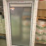 Draaikiepraam Satinato, dubbelglas, wit / staalblauw
