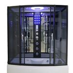 Stoomcabine, Vonato, 2305STW, Zwarte cabine met wit bad