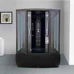 Stoomcabine, Vonato, RectaSpa Hydro, zwarte cabine, wit bad