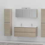 Badkamermeubel, Vonato, Lagom 120, licht hout decor
