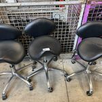 3x Verrijdbare kruk met rugleuning