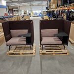2x Hoge boothbank met tafel, Paars
