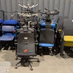 Ca. 10x Diverse bureaustoelen, zwart/blauw