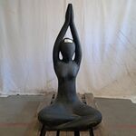 Beeld, Yoga, Donkergrijs / Antraciet