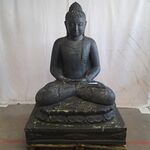 Beeld, Buddha, Donkergrijs / Antraciet