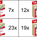 Ca. 61x Inktcartridges voor Canon CLi-521, RecycleClub