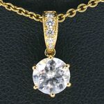 Gouden solitair hanger met een diamant 1.00 carat, excl. ketting